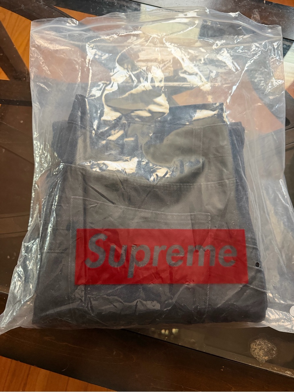 Supreme Logo Black Jeans with Red Detail - Picture 5 of 5